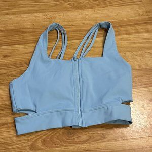 BuffBunny Blizzard Zip Up Sports Bra Small Frost